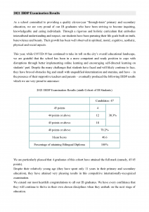 2021 Public Exam Results